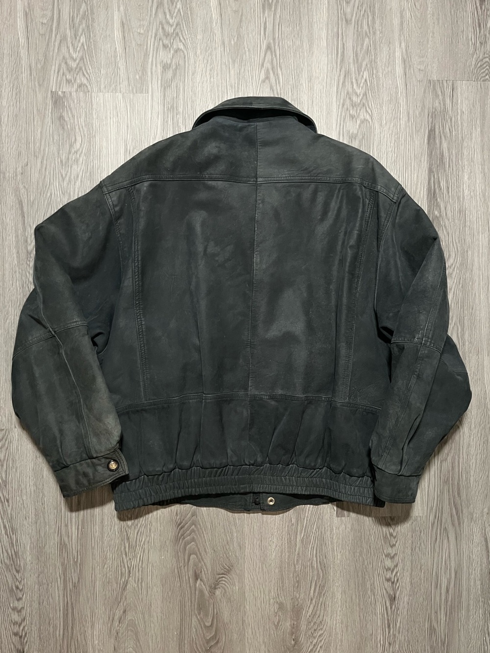 Vintage 90s London fog Towne leather bomber full zip button jacket large  - Picture 10 of 10